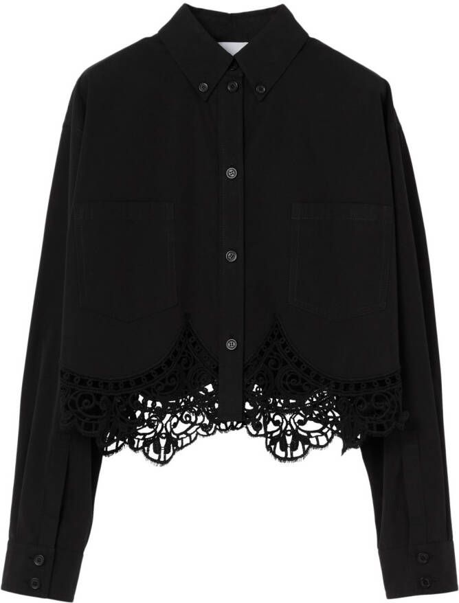 Burberry Cropped blouse Zwart