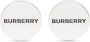 Burberry Manchetknopen met gegraveerd logo Zilver - Thumbnail 1