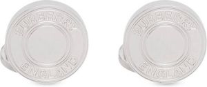 Burberry Manchetknopen met logo reliëf Zilver