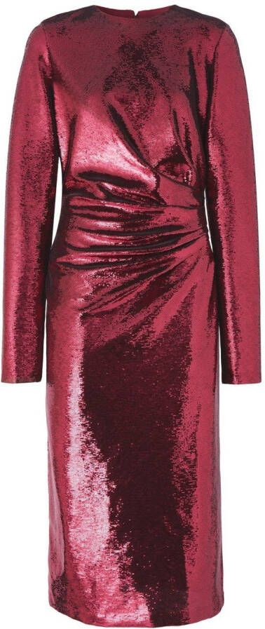 Burberry Midi-jurk met gesmockt detail Rood