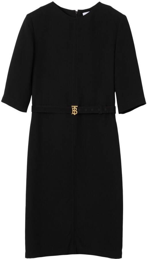 Burberry Midi-jurk met monogram Zwart