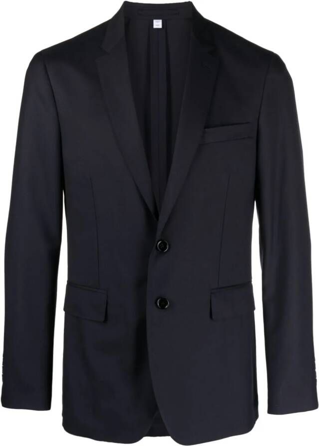 Burberry notched-lapel single-breasted blazer Blauw
