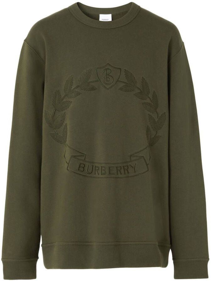 Burberry Sweater met borduurwerk Groen