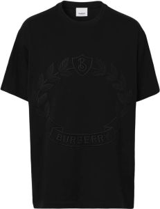 Burberry T-shirt met borduurwerk Zwart