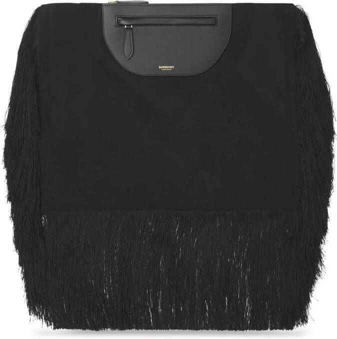 Burberry Olympia clutch met franje Zwart