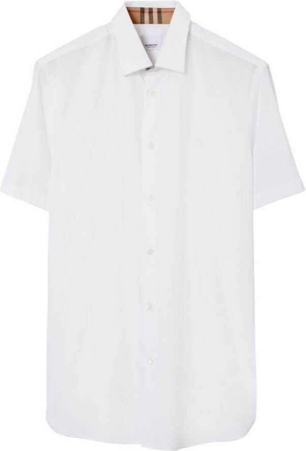 Burberry Overhemd met geborduurd logo Wit
