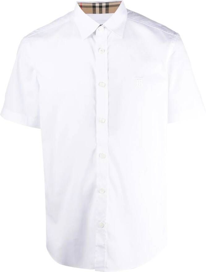 Burberry Overhemd met geborduurd monogram Wit