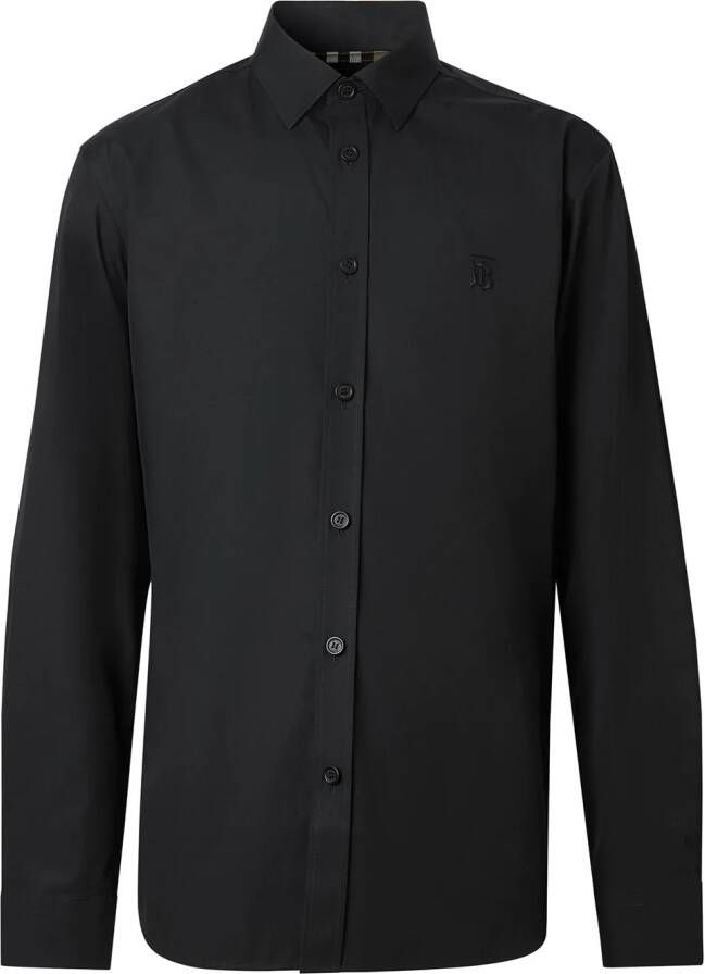 Burberry Overhemd met geborduurd monogram Zwart