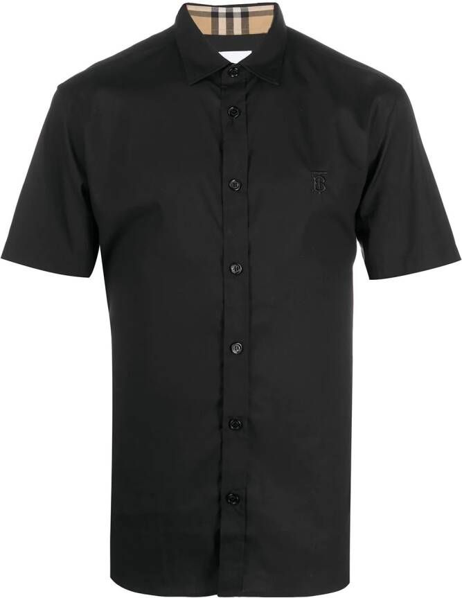 Burberry Overhemd met geruite afwerking Zwart
