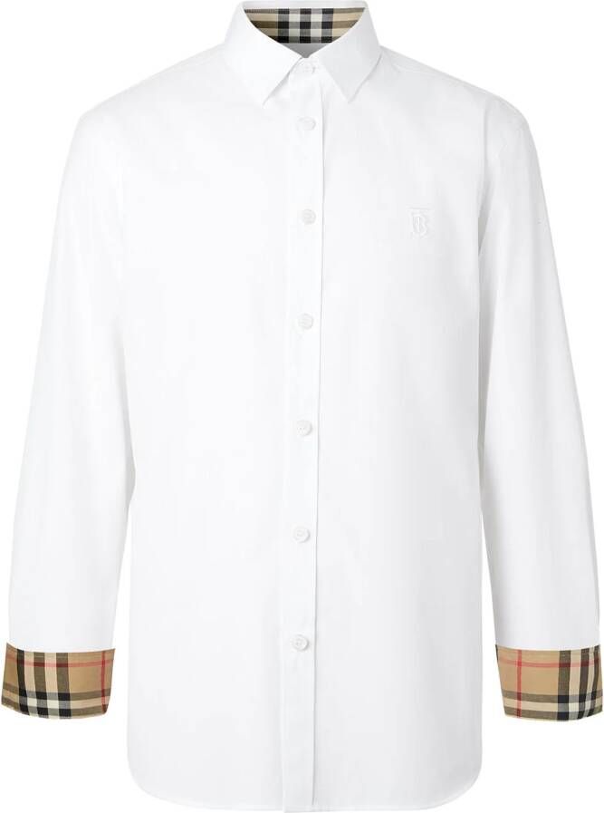 Burberry Overhemd met monogram patroon Wit