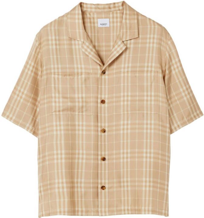 Burberry Overhemd met Vintage check Beige