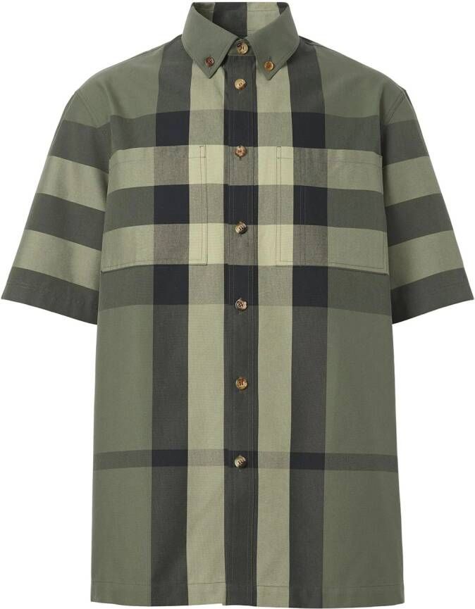 Burberry Overhemd met vintage ruit Groen