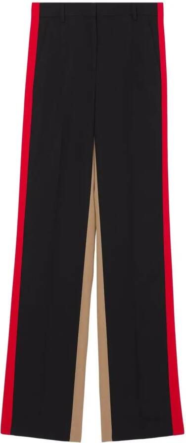 Burberry Pantalon met contrasterende vlakken Zwart