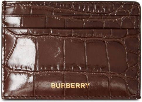 Burberry Pasjeshouder met krokodillen-reliëf Bruin