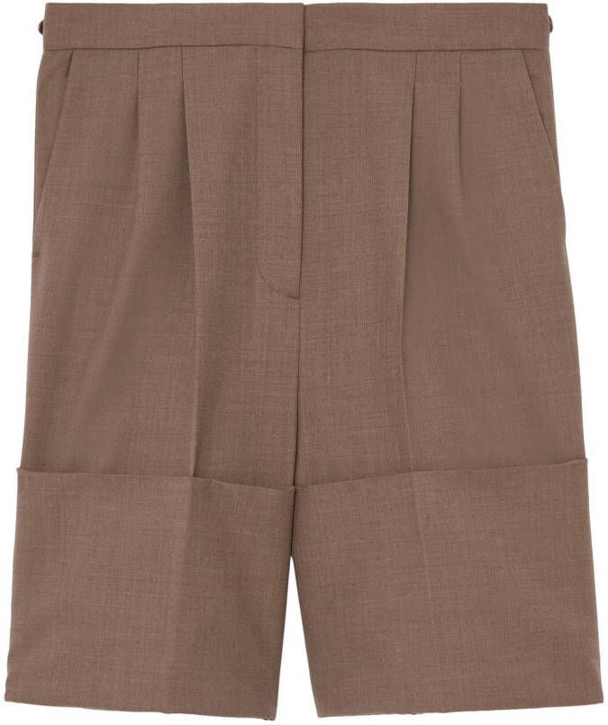 Burberry Shorts met geplooid detail Bruin
