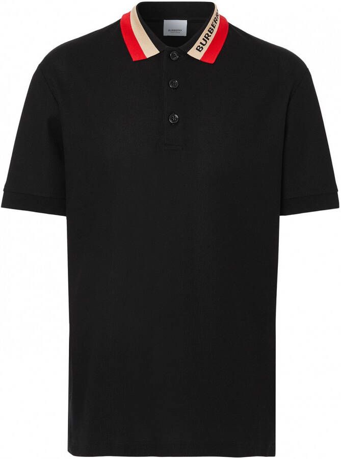 Burberry Poloshirt met contrasterende kraag Zwart