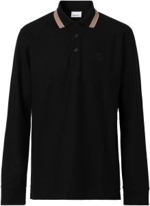 Burberry Poloshirt met geborduurd logo Zwart