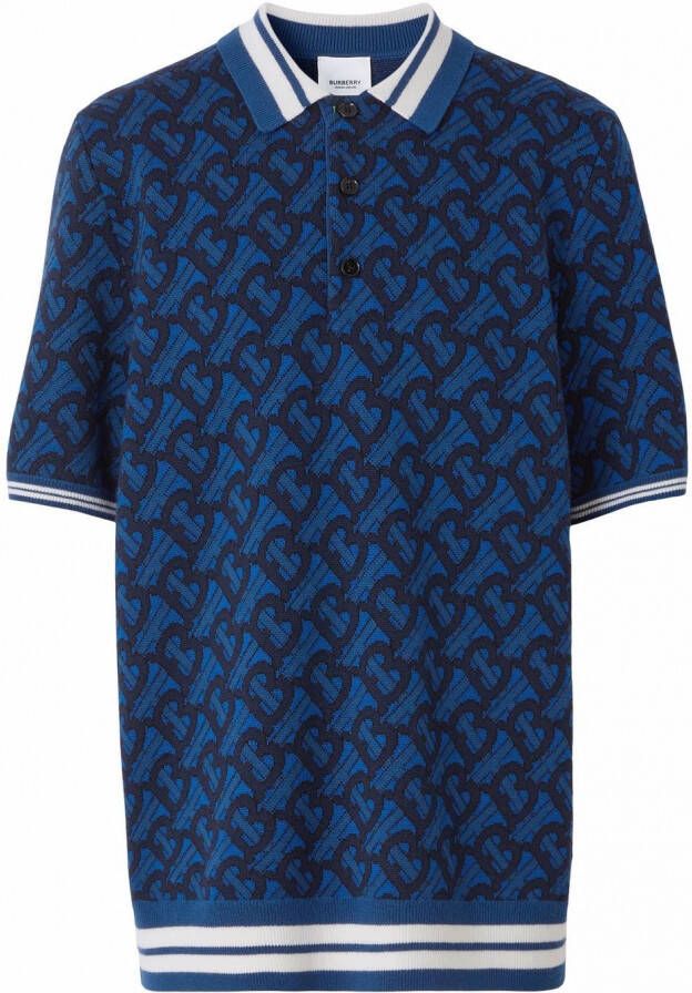 Burberry Poloshirt met jacquard Blauw