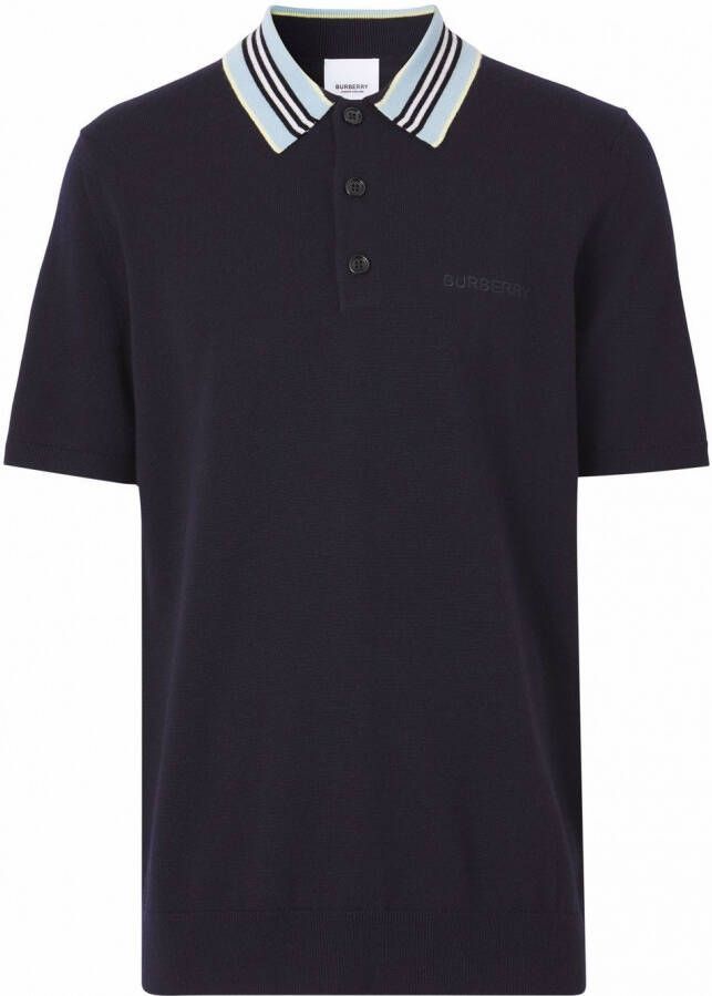 Burberry Poloshirt met logo Blauw