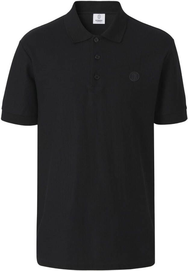 Burberry Poloshirt met logopatch Zwart