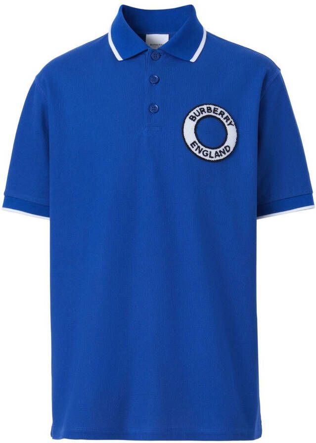 Burberry Poloshirt met logoprint Blauw