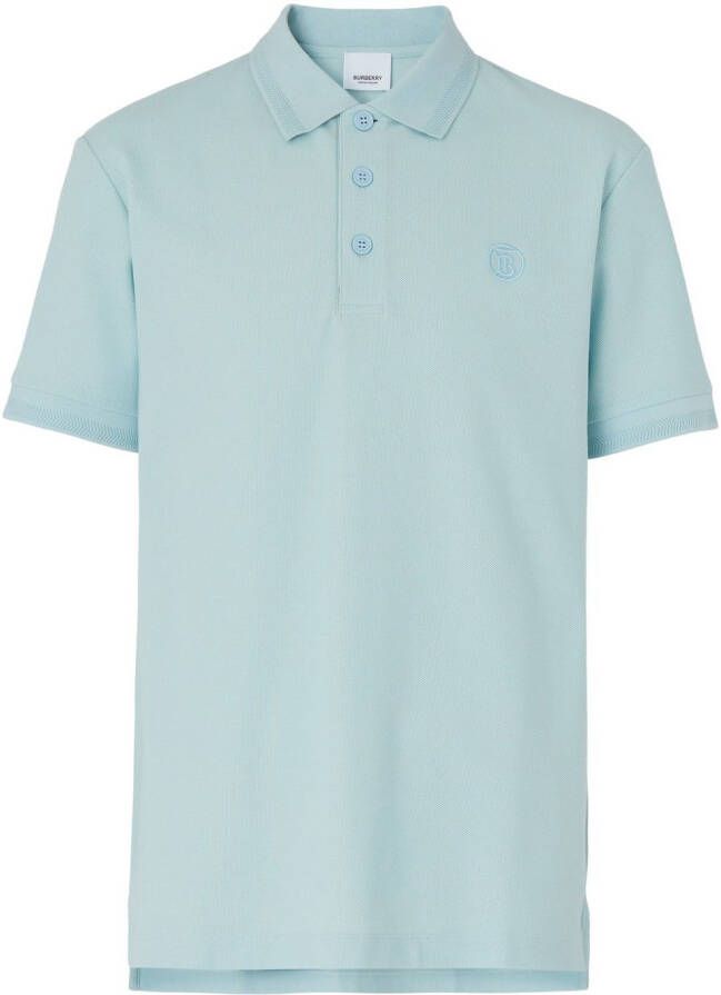 Burberry Poloshirt met monogram Blauw