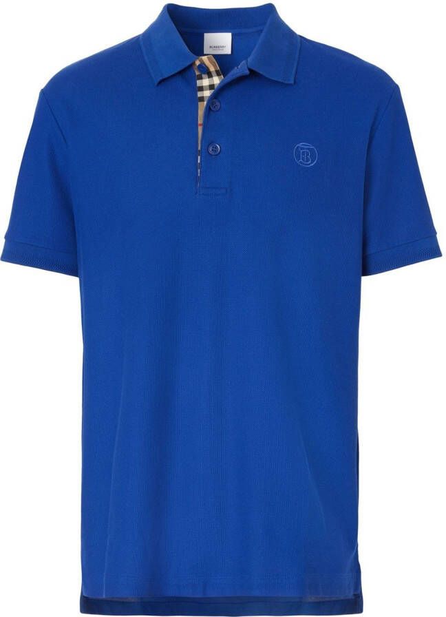 Burberry Poloshirt met monogram Blauw