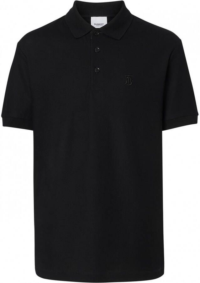 Burberry Poloshirt met monogram Zwart