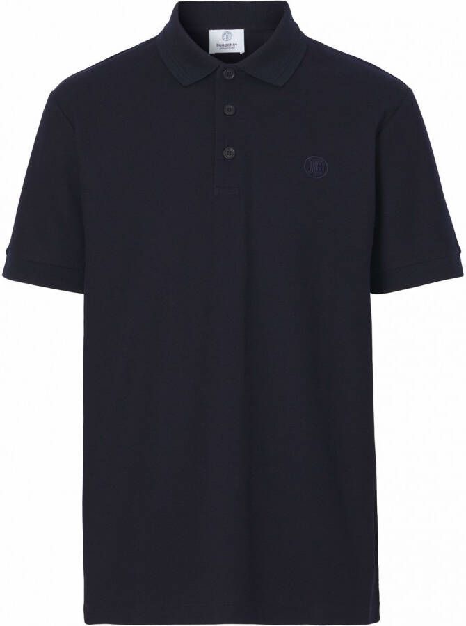 Burberry Poloshirt met monogramprint Blauw