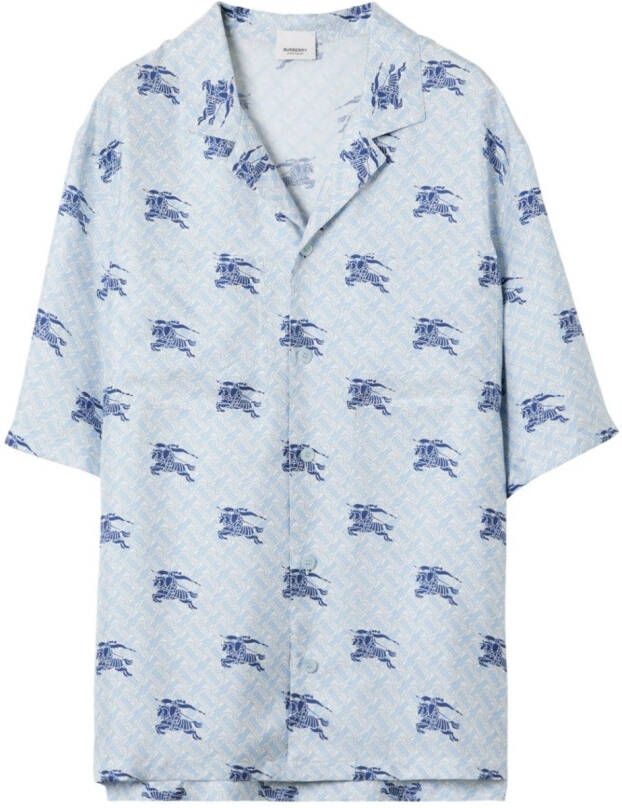 Burberry Pyjamashirt met monogram Blauw