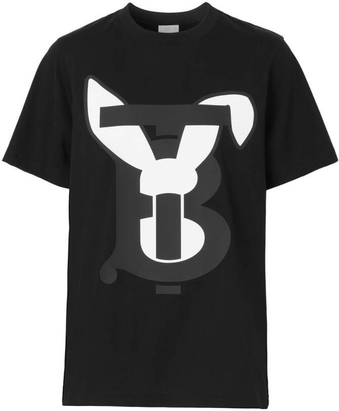 Burberry T-shirt met print Zwart
