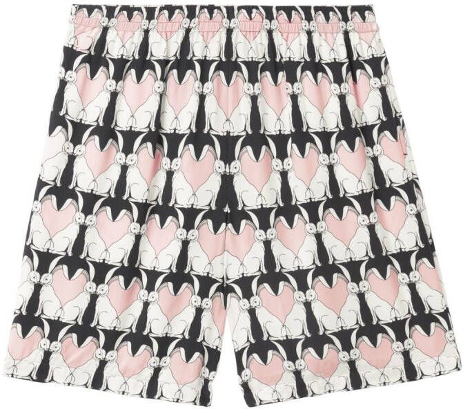 Burberry Shorts met konijnprint Zwart