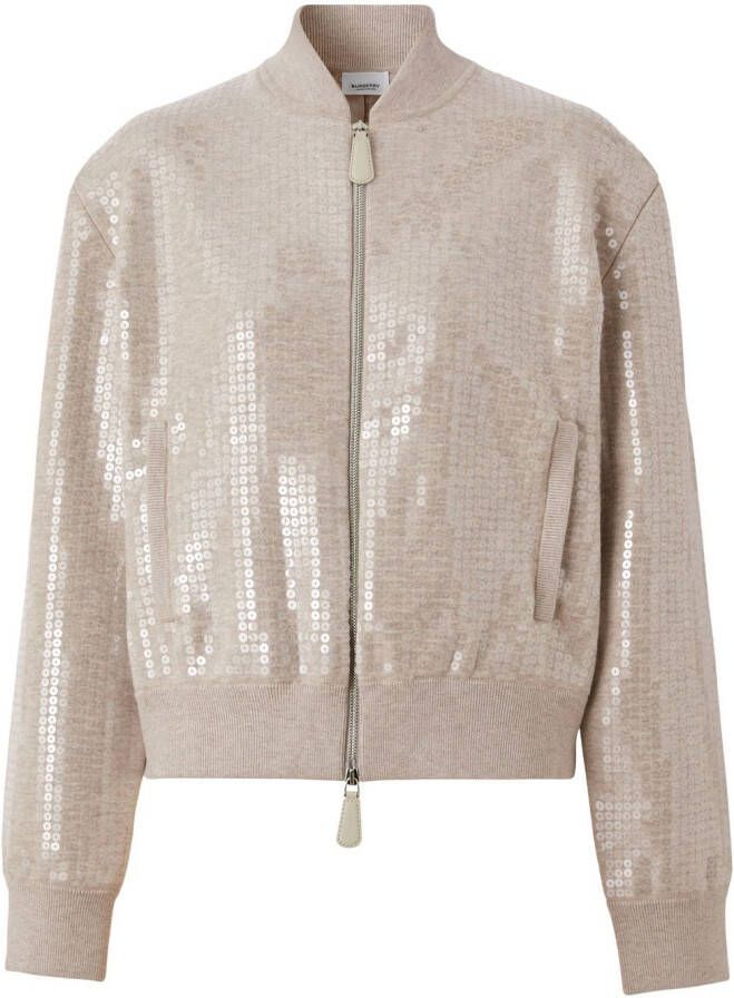 Burberry Bomberjack met pailletten Beige