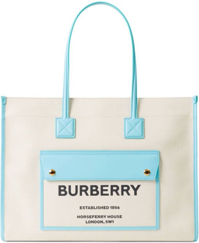 Burberry Shopper met logoprint Beige