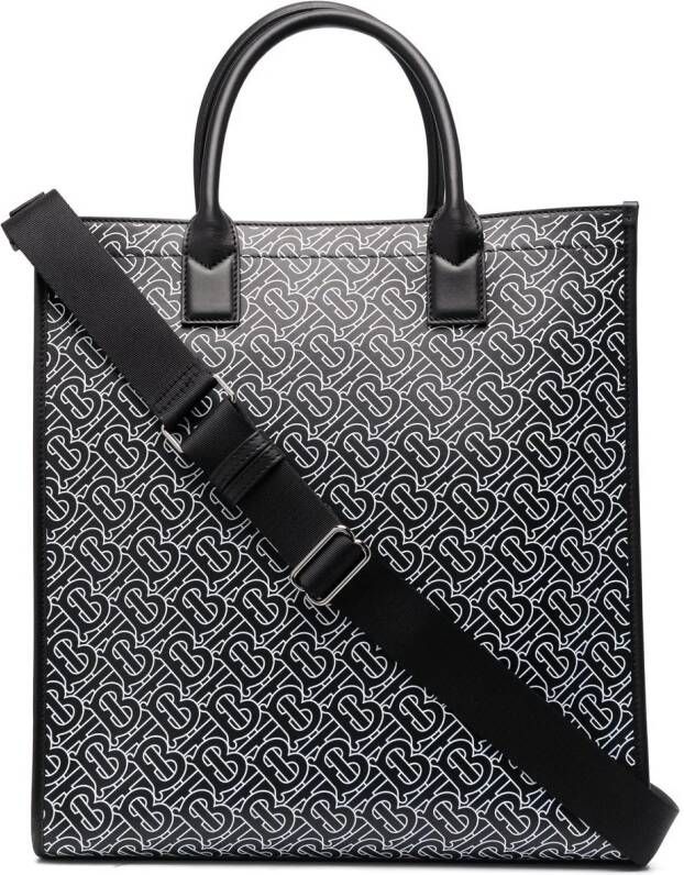 Burberry Shopper met monogramprint Zwart
