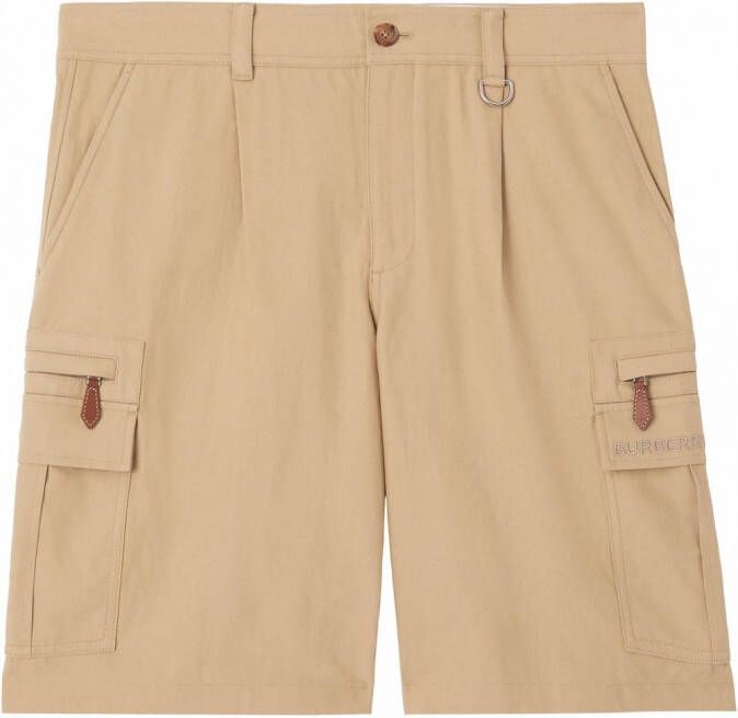 Burberry Shorts met geborduurd logo Beige