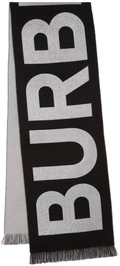 Burberry Sjaal met intarsia logo Zwart