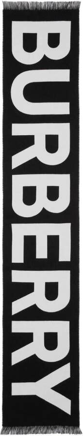 Burberry Sjaal met jacquard logo Zwart