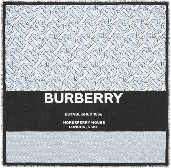 Burberry Sjaal met monogram Blauw