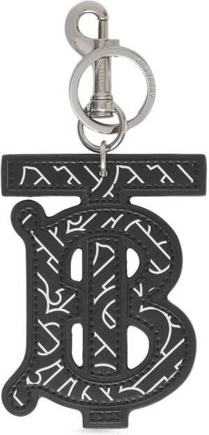 Burberry Sleutelhanger met monogram patroon Zwart