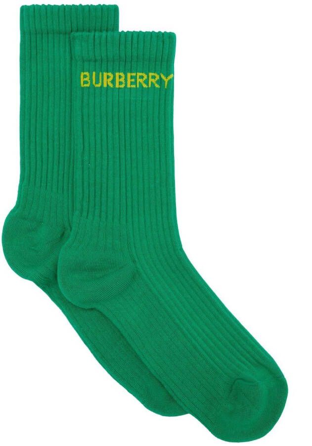 Burberry Sokken met logo Groen