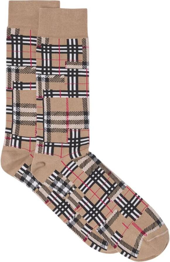 Burberry Sokken met Vintage check patroon Beige