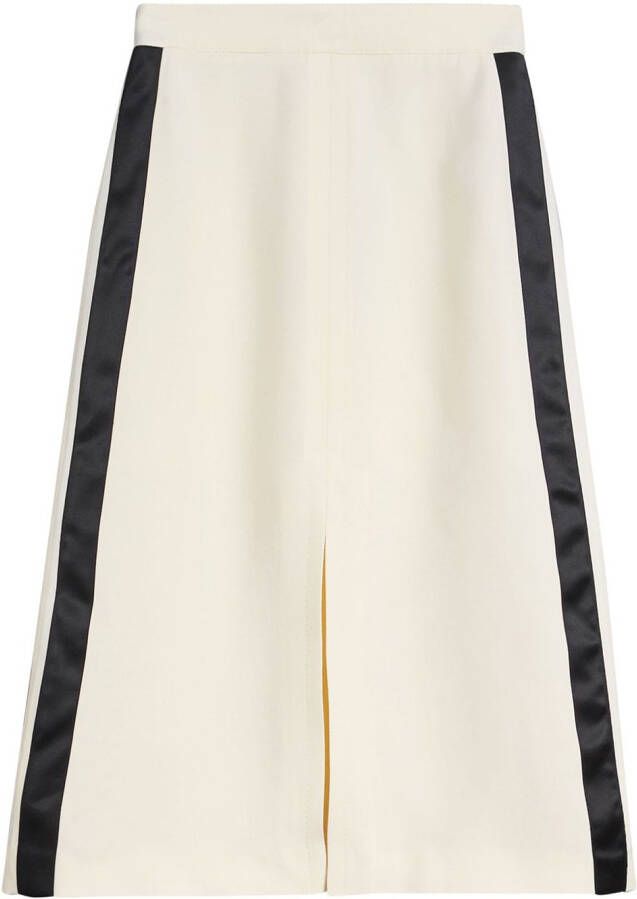 Burberry Sport Stripe Wool Silk A-line Skirt Wit