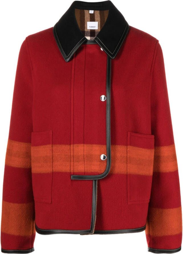 Burberry Gestreept jack Rood