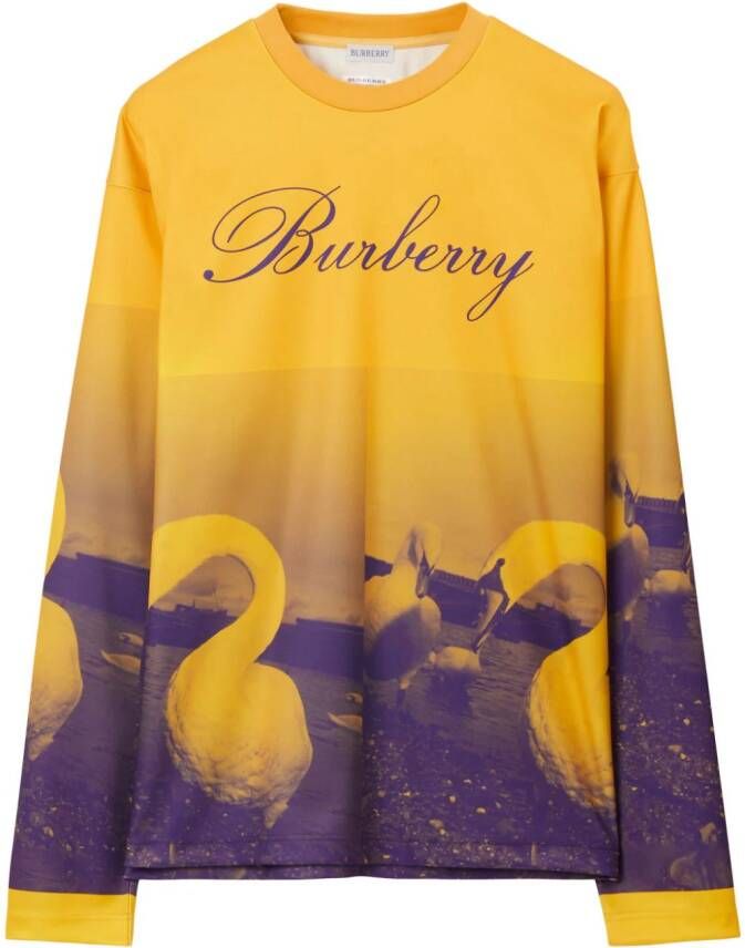Burberry Sweater met print Geel