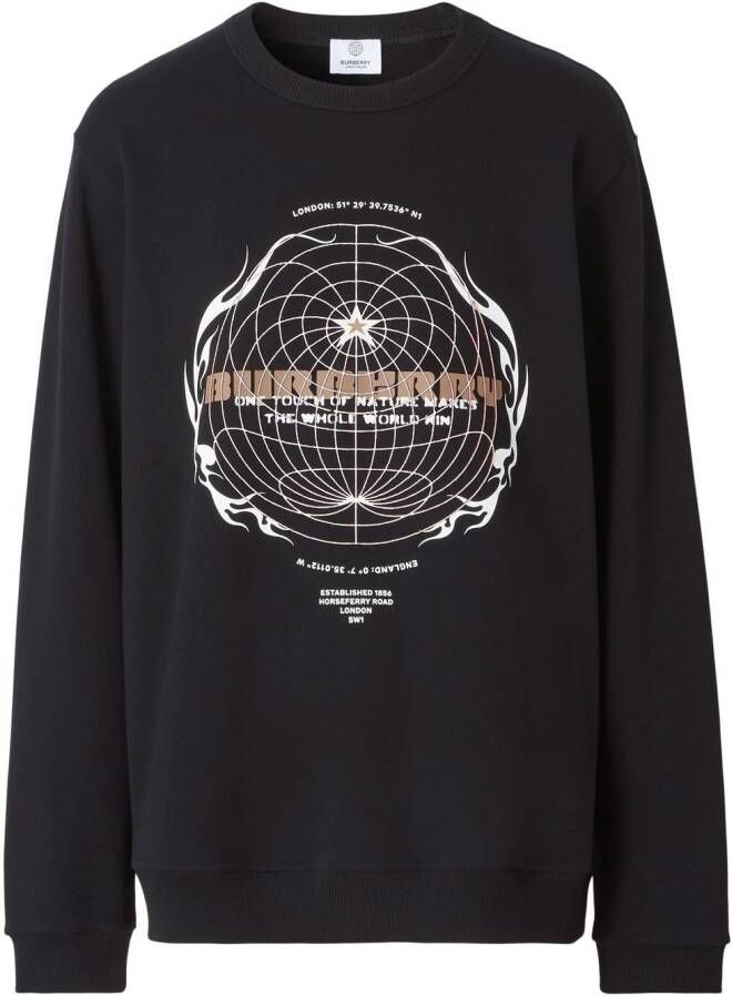 Burberry Sweater met print Zwart