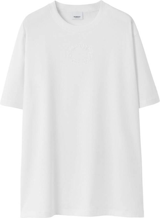 Burberry T-shirt met borduurwerk Wit