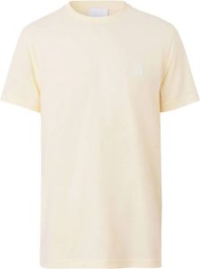 Burberry T-shirt met geborduurd monogram Geel