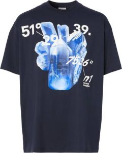 Burberry T-shirt met grafische print Blauw