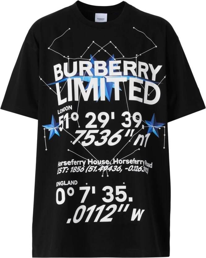 Burberry T-shirt met grafische print Zwart